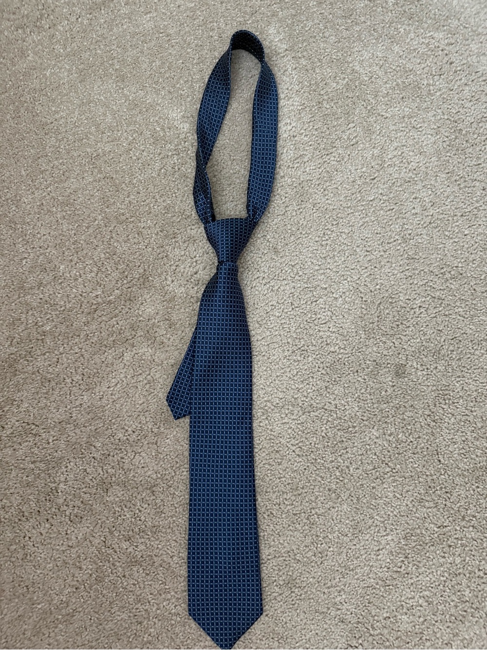 Classic Men's Navy Geometric Silk Tie